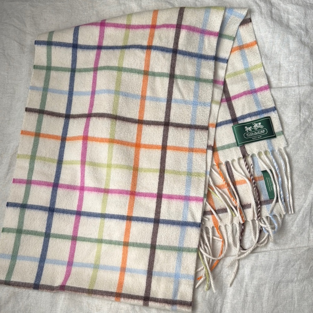 Coach Multicolor Plaid Scarf